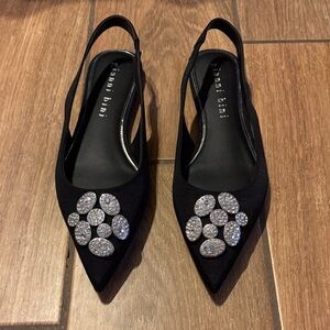 Gianni Bini Black Heels with Silver Embellishments